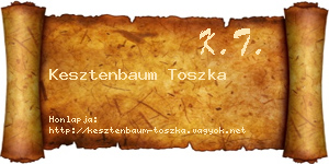 Kesztenbaum Toszka névjegykártya